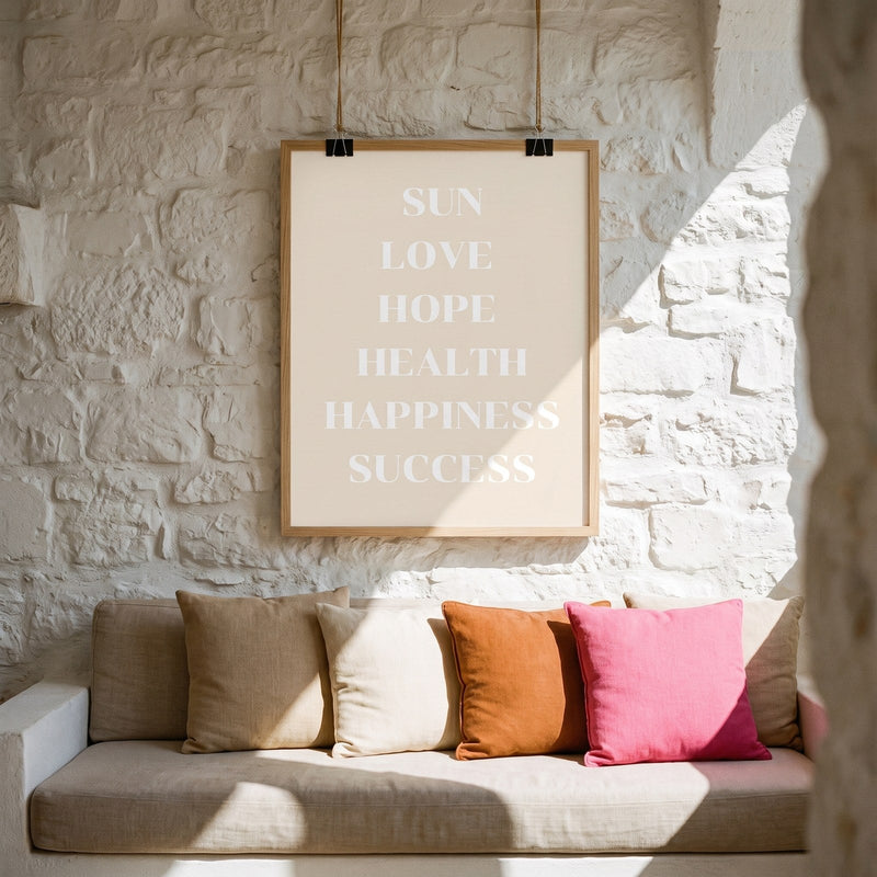 Sun Love Hope Wandposter